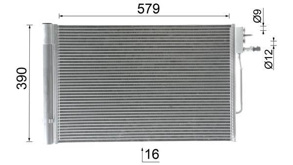 Condenseur, climatisation (Radiateur de climatisation) MAHLE Aftermarket ref. AC 955 000P
