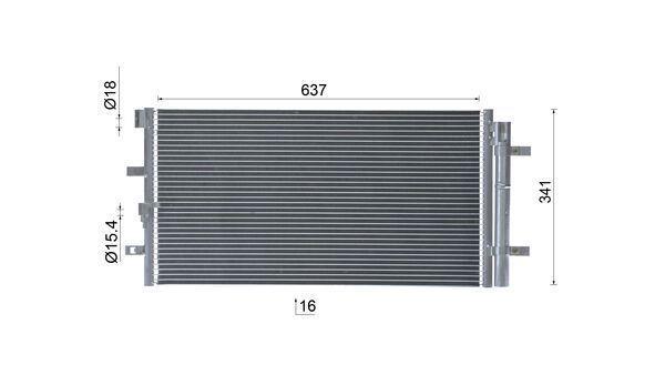 Condenseur, climatisation (Radiateur de climatisation) MAHLE Aftermarket ref. AC 4 000S