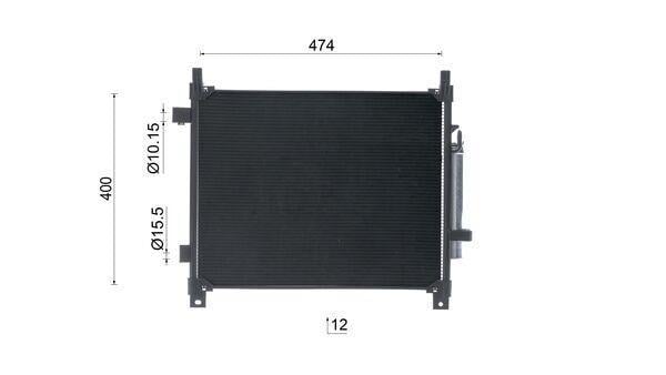 Condenseur, climatisation (Radiateur de climatisation) MAHLE Aftermarket ref. AC 1027 000S