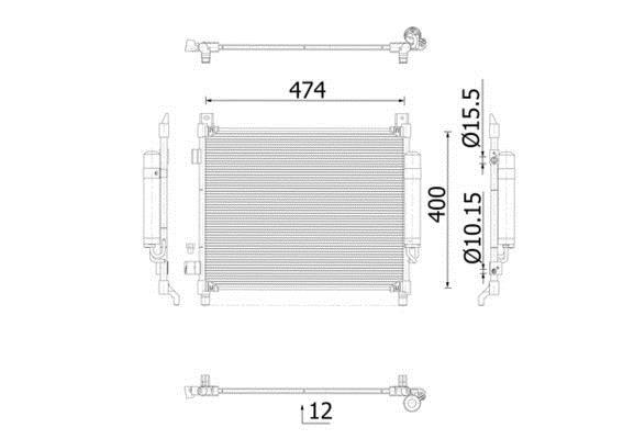 Condenseur, climatisation (Radiateur de climatisation) MAHLE Aftermarket ref. AC 1027 000S