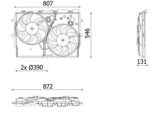 Ventilateur de refroidissement du moteur (Motoventilateur) MAHLE Aftermarket CFF 627 000P