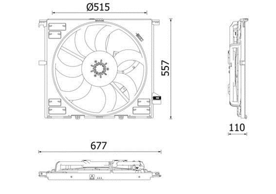 Ventilateur de refroidissement du moteur (Motoventilateur) MAHLE Aftermarket CFF 633 000P