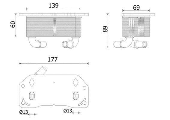 Radiateur d'huile moteur (Refroidisseur d'huile moteur) MAHLE Aftermarket ref. CLC 336 000P