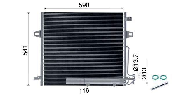 Condenseur, climatisation (Radiateur de climatisation) MAHLE Aftermarket ref. AC 756 000S