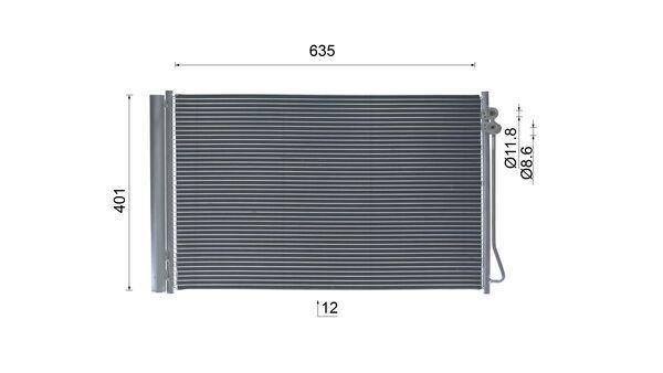 Condenseur, climatisation (Radiateur de climatisation) MAHLE Aftermarket ref. AC 1012 000S