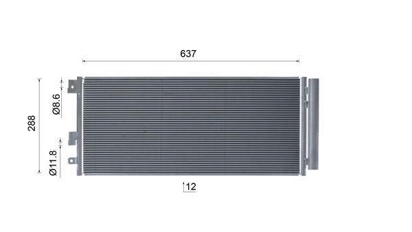 Condenseur, climatisation (Radiateur de climatisation) MAHLE Aftermarket AC 1102 000S
