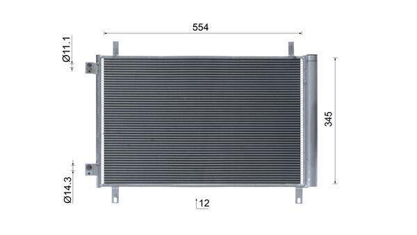 Condenseur, climatisation (Radiateur de climatisation) MAHLE Aftermarket ref. AC 1144 000S