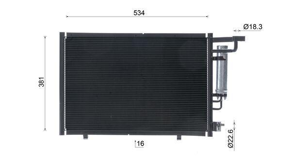 Condenseur, climatisation (Radiateur de climatisation) MAHLE Aftermarket ref. AC 8 000S