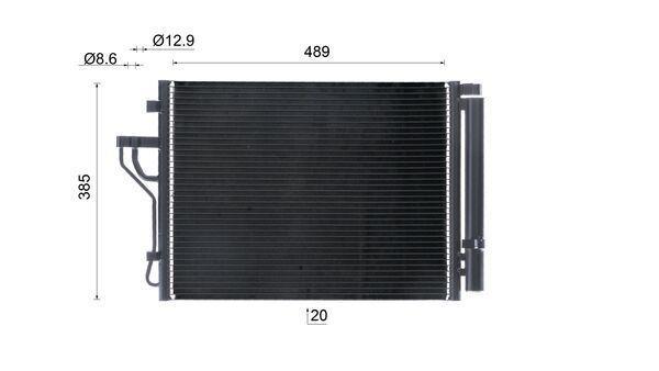 Condenseur, climatisation (Radiateur de climatisation) MAHLE Aftermarket ref. AC 43 000S