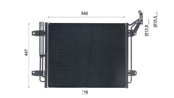 Condenseur, climatisation (Radiateur de climatisation) MAHLE Aftermarket ref. AC 454 000S