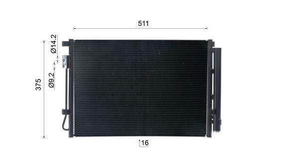 Condenseur, climatisation (Radiateur de climatisation) MAHLE Aftermarket ref. AC 1045 000S