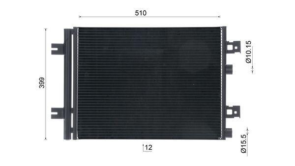 Condenseur, climatisation (Radiateur de climatisation) MAHLE Aftermarket ref. AC 858 000S