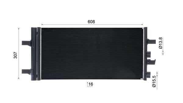 Condenseur, climatisation (Radiateur de climatisation) MAHLE Aftermarket ref. AC 891 000S
