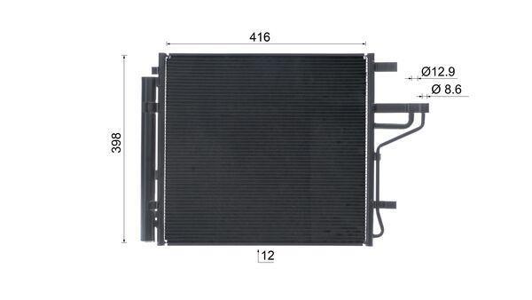 Condenseur, climatisation (Radiateur de climatisation) MAHLE Aftermarket ref. AC 1069 000S