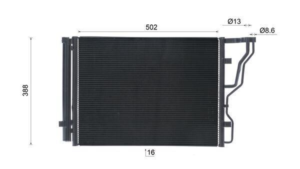 Condenseur, climatisation (Radiateur de climatisation) MAHLE Aftermarket ref. AC 1070 000S