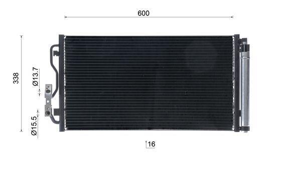 Condenseur, climatisation (Radiateur de climatisation) MAHLE Aftermarket ref. AC 1072 000S