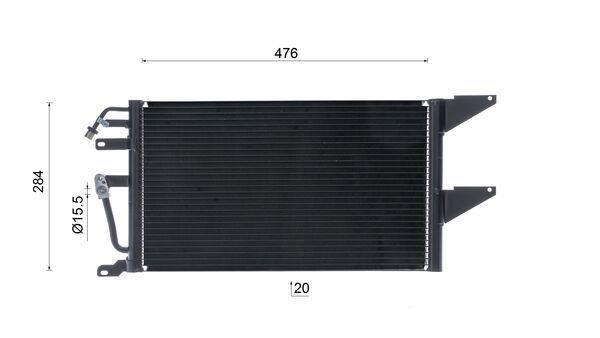 Condenseur, climatisation (Radiateur de climatisation) MAHLE Aftermarket ref. AC 1075 000S