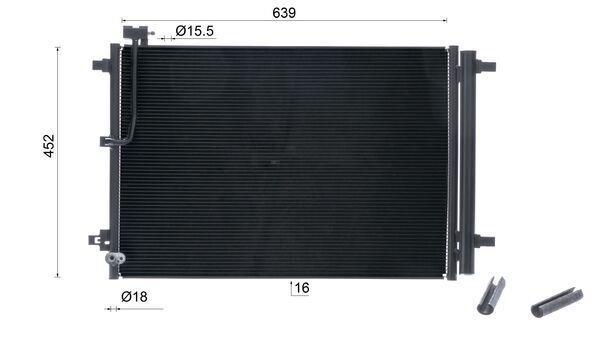 Condenseur, climatisation (Radiateur de climatisation) MAHLE Aftermarket ref. AC 1090 000S