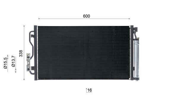 Condenseur, climatisation (Radiateur de climatisation) MAHLE Aftermarket ref. AC 1095 000S