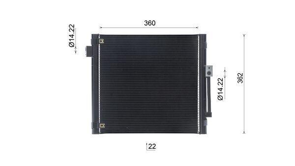 Condenseur, climatisation (Radiateur de climatisation) MAHLE Aftermarket ref. AC 1147 000S