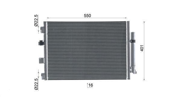 Condenseur, climatisation (Radiateur de climatisation) MAHLE Aftermarket ref. AC 1137 000S
