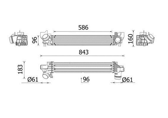 Intercooler, échangeur (Refroidisseur d'air) MAHLE Aftermarket ref. CI 727 000P