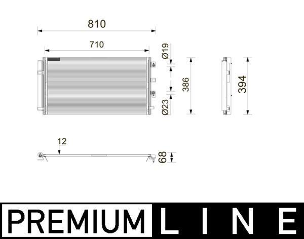 Condenseur, climatisation (Radiateur de climatisation) MAHLE Aftermarket ref. AC 1208 000P