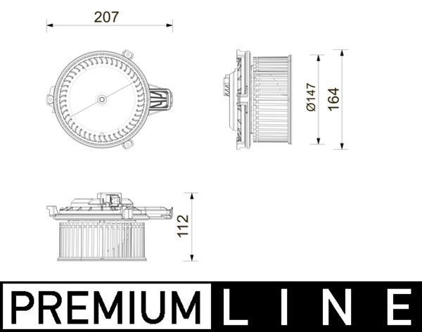 Pulseur d'air habitacle (Ventilateur habitacle) MAHLE Aftermarket ref. AB 443 000P