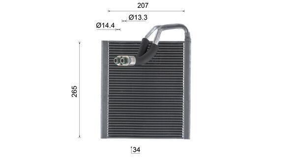 Evaporateur climatisation MAHLE Aftermarket ref. AE 221 000S