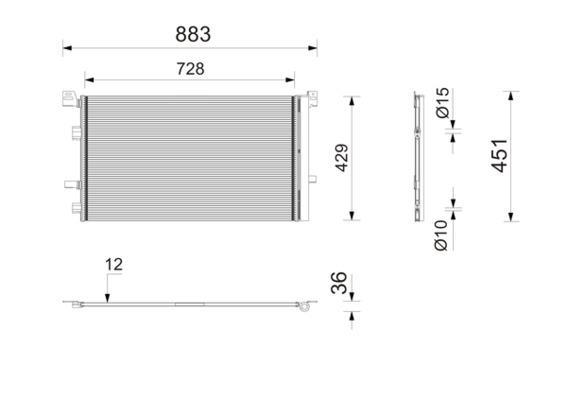 Condenseur, climatisation (Radiateur de climatisation) MAHLE Aftermarket ref. AC 1216 000P