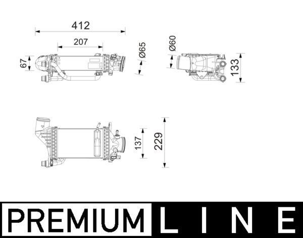 Intercooler, échangeur (Refroidisseur d'air) MAHLE Aftermarket ref. CI 753 000P