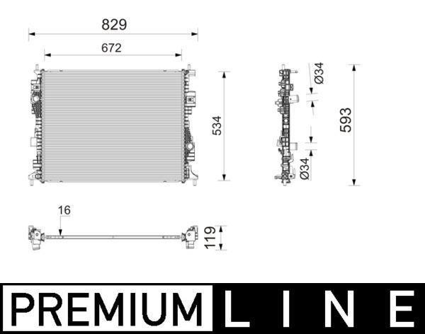 Radiateur moteur (Radiateur de refroidissement) MAHLE Aftermarket CR 2824 000P