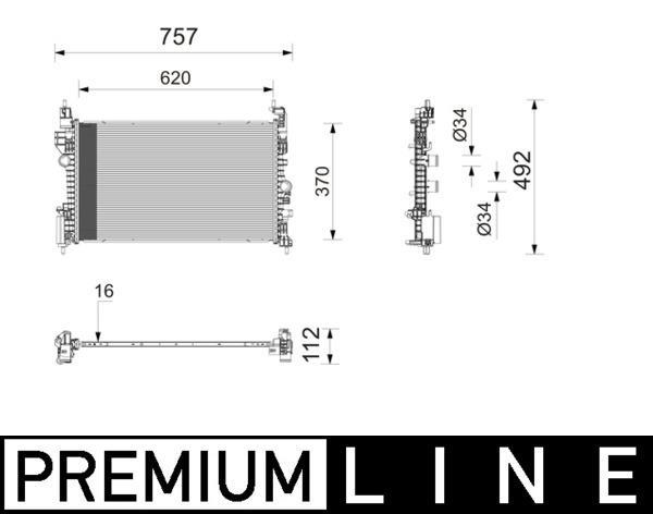 Radiateur moteur (Radiateur de refroidissement) MAHLE Aftermarket CR 2828 000P
