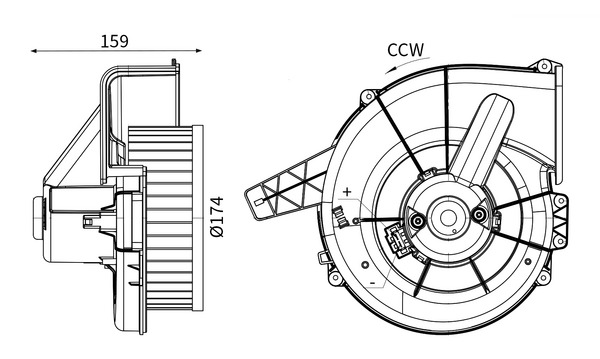Pulseur d'air habitacle (Ventilateur habitacle) MAHLE Aftermarket ref. AB 18 000S