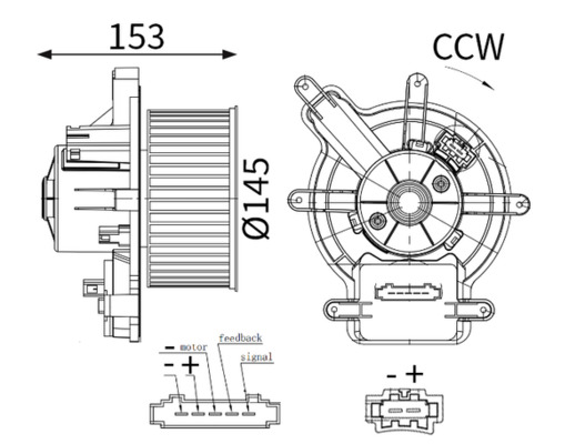 Pulseur d'air habitacle (Ventilateur habitacle) MAHLE Aftermarket ref. AB 137 000S