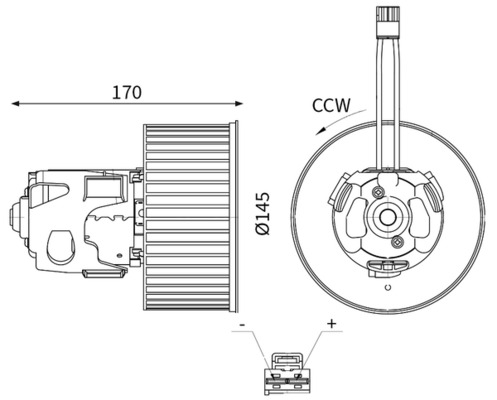 Pulseur d'air habitacle (Ventilateur habitacle) MAHLE Aftermarket ref. AB 150 000S