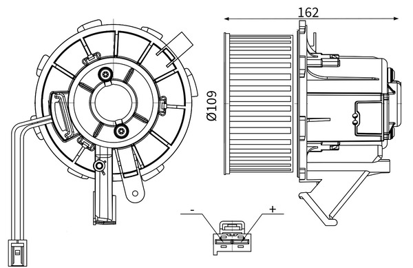 Ventilador de habitáculo MAHLE Aftermarket ref. AB 183 000S