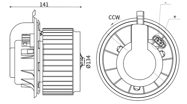 Pulseur d'air habitacle (Ventilateur habitacle) MAHLE Aftermarket ref. AB 312 000S