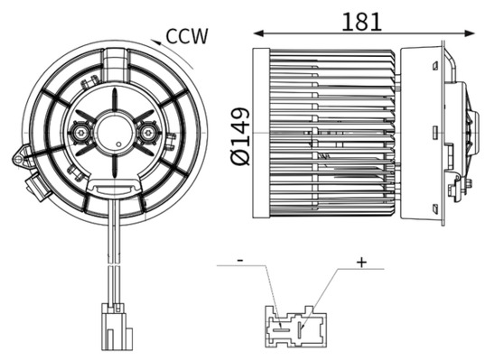 Pulseur d'air habitacle (Ventilateur habitacle) MAHLE Aftermarket ref. AB 424 000S