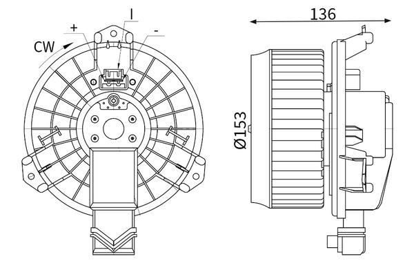 Pulseur d'air habitacle (Ventilateur habitacle) MAHLE Aftermarket ref. AB 425 000S