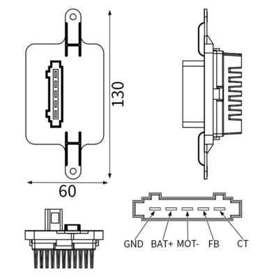 Régulateur, pulseur d'air habitacle (Élément de commande, chauffage/ventilation) MAHLE Aftermarket ref. ABR 59 000S