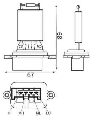 Résistance, pulseur d'air habitacle (Élément de commande, chauffage/ventilation) MAHLE Aftermarket ABR 88 000S