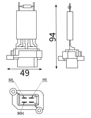Résistance, pulseur d'air habitacle (Élément de commande, chauffage/ventilation) MAHLE Aftermarket ABR 180 000S