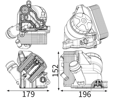 Radiateur d'huile moteur (Refroidisseur d'huile moteur) MAHLE Aftermarket ref. CLC 342 000S