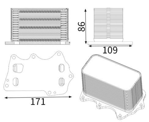 Radiateur d'huile moteur (Refroidisseur d'huile moteur) MAHLE Aftermarket CLC 350 001S