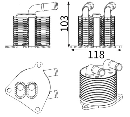Radiateur d'huile de boîte automatique MAHLE Aftermarket CLC 417 000S