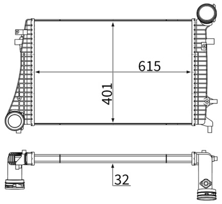 Intercooler, échangeur (Refroidisseur d'air) MAHLE Aftermarket ref. CI 166 000S