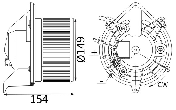 Pulseur d'air habitacle (Ventilateur habitacle) MAHLE Aftermarket ref. AB 438 000S