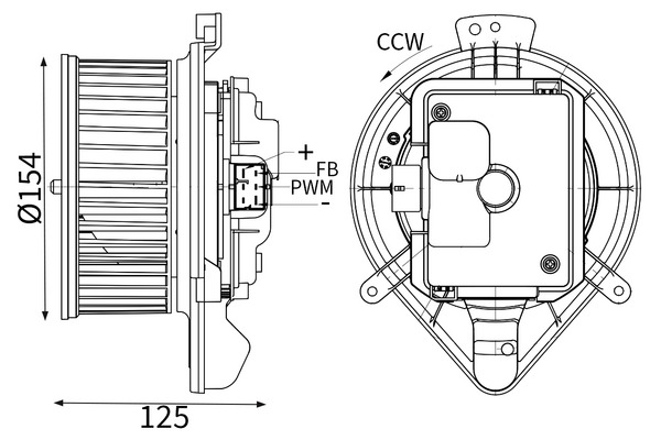 Pulseur d'air habitacle (Ventilateur habitacle) MAHLE Aftermarket ref. AB 439 000S