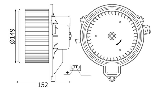 Pulseur d'air habitacle (Ventilateur habitacle) MAHLE Aftermarket ref. AB 444 000S
